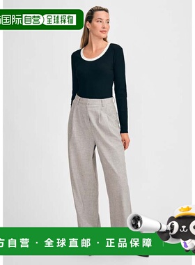 自营Isaac Mizrahi Women's Scoop Neck Rib Top - black white
