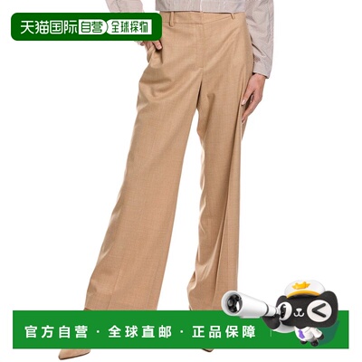 自营Lafayette 148 New York Sullivan羊毛裤子-米色 美国奥莱直