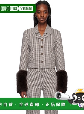 1h可退 香港直邮潮奢 Staud 女士 棕色 & 白色 Regency 夹克 R25R