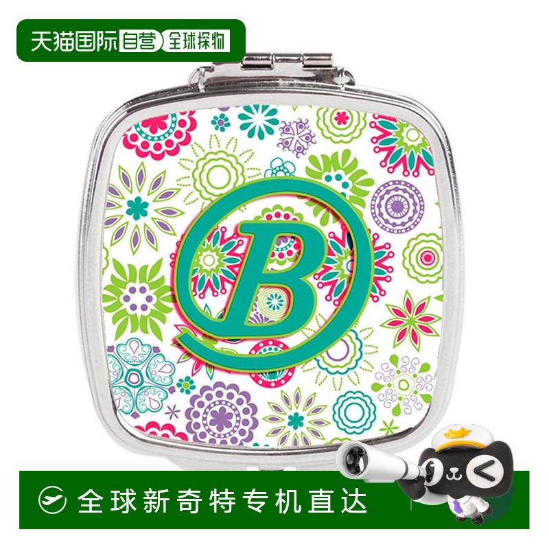 自营Carolines Treasures CJ2011-BSCM 字母 B 花朵粉红色蓝绿色