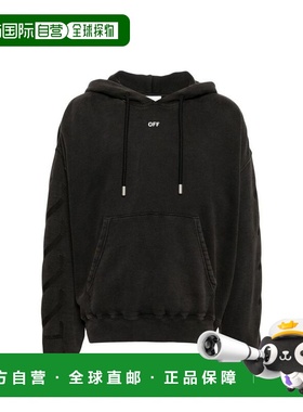 自营off-whiteOff- Cotton Men's Sweatshirt - black 美国奥莱直