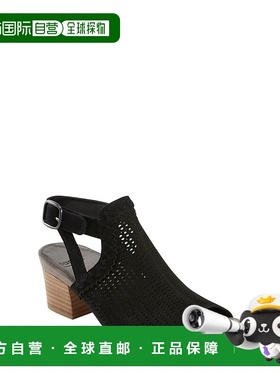 自营 Earth Ivy Syrah凉鞋女式美国9.5黑色绒面块状鞋跟吊带GBNC6