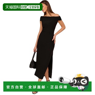 自营Adrianna Papell Matte Dress Women's Black Side Slit Off-