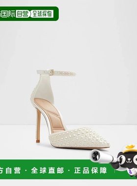 自营Aldo Derperla Pumps Women's White Pearl Ankle Strap Stil