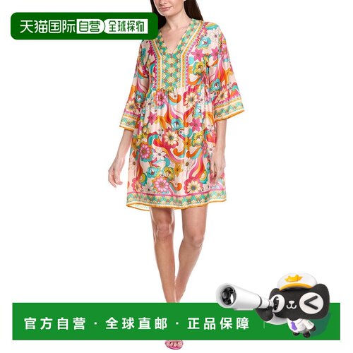 自营Johnny Was Barbara Silk-Blend Mini Dress - yellow 美国奥
