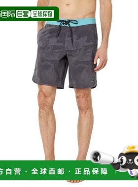 自营 Salty Crew Cuddy Boardshorts男式31黑色迷彩弹力拉绳腰围J