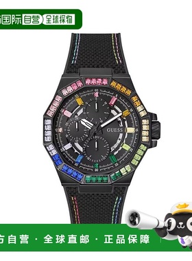 自营Guess Synthetic Dress Men's Watch - black 美国奥莱直发