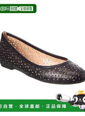 自营 french sole法国鞋底Leyla激光切割皮革平底鞋-黑色 美国奥