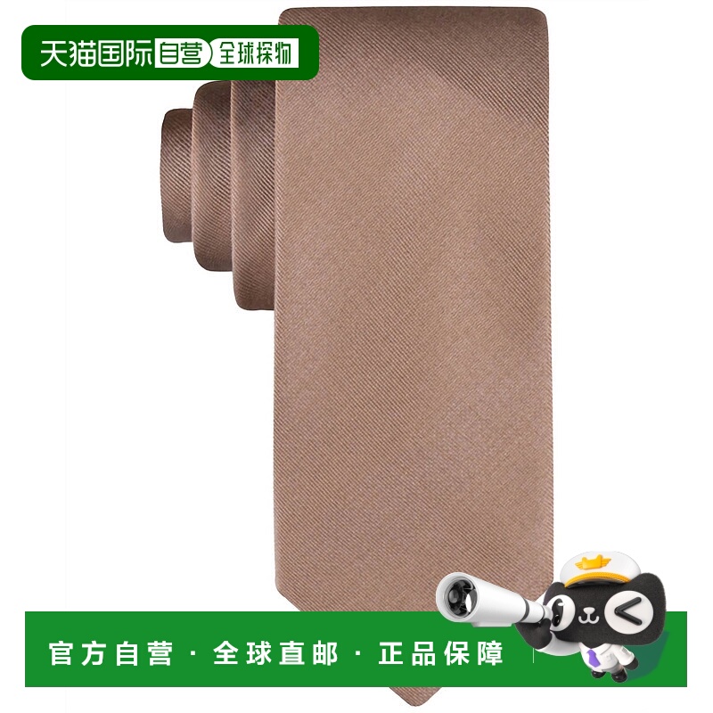 自营calvin klein灰褐色男士纯色领带 美国奥莱直发