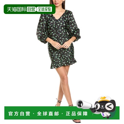 自营Sandro Ruched迷你连衣裙-黑色 美国奥莱直发