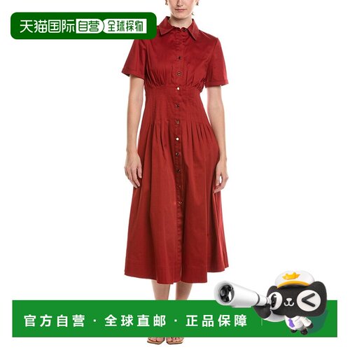 自营Anne Klein Midi衬衫连衣裙-棕色 美国奥莱直发
