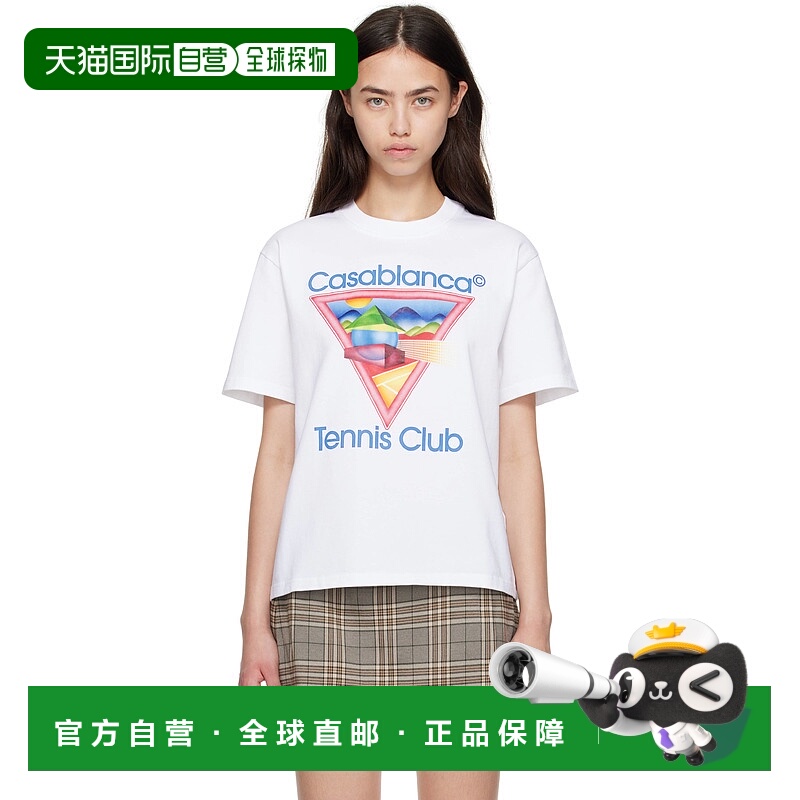 1h可退 香港直邮潮奢 Casablanca 女士 白色 Tennis Club T 恤 WP