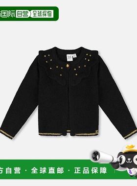 自营deux par deuxKnitted Cardigan with Rhinestones Black - b
