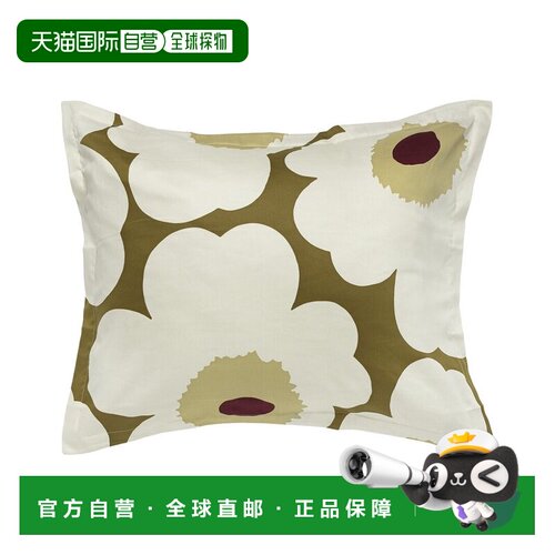 自营Marimekko Unikko 缎面枕套 50x70/75cm - 绿色 美国奥莱直发