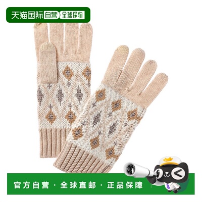 自营sofiacashmere Fairisle Lurex Wool & Cashmere-Blend Glove