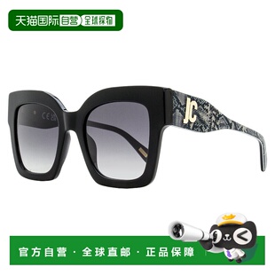 自营 Just Cavalli女式方形蛇皮太阳镜SJC019K 0700黑色52mm-0700
