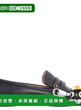 自营Gianvito Rossi Giorgia Leather Loafers - black 美国奥莱