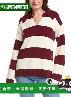 自营English Factory Stripe Rugby Collared Sweater - red 美国
