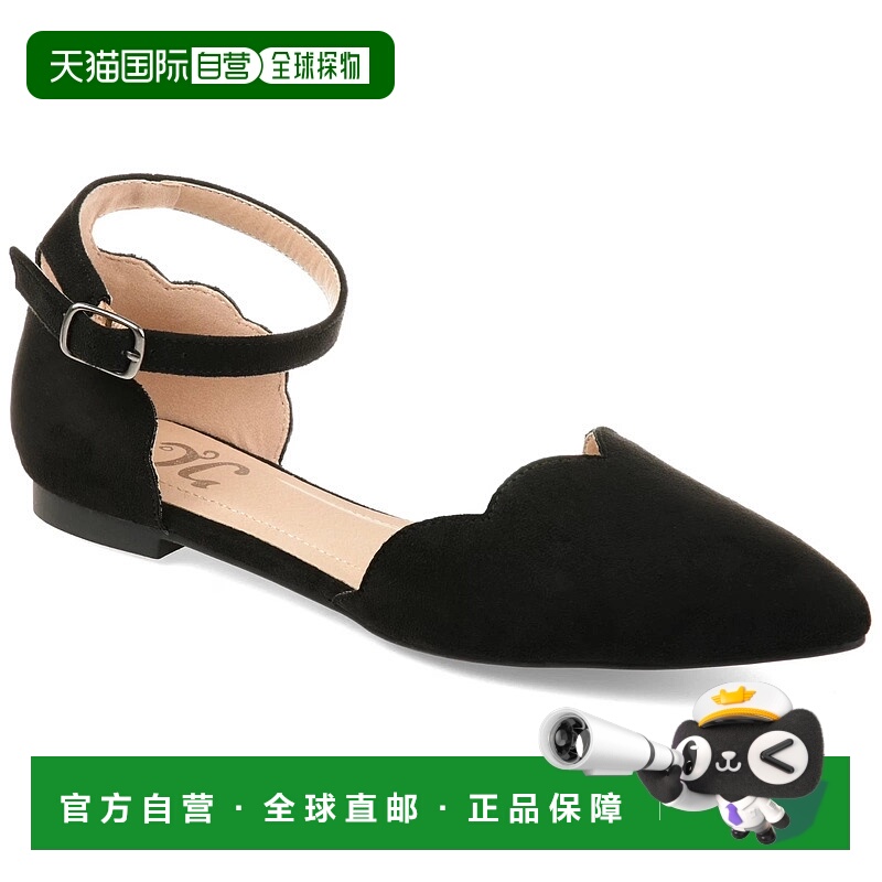自营Journee Collection Lana Flats Women's Black Pointed Toe