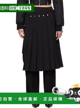 1h可退 香港直邮潮奢 rokh 女士 黑色 Double Layered Pleated 半