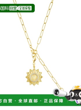 adornia14k 镀金可调节回形针套索，带水晶首字母徽章 - gold-q