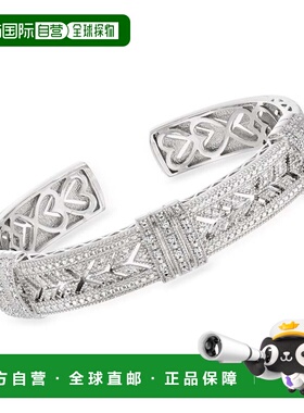 自营Ross-Simons Diamond Vintage-Style Cuff Bracelet in Sterl
