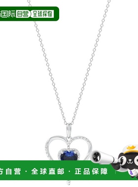 美国直邮MACY'S  项链珍珠纯银爆款水晶淡水天然钻石吊坠心形宝石