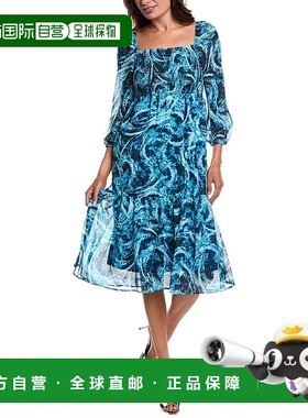 自营Bebe 长袖中长连衣裙 - 蓝色 美国奥莱直发