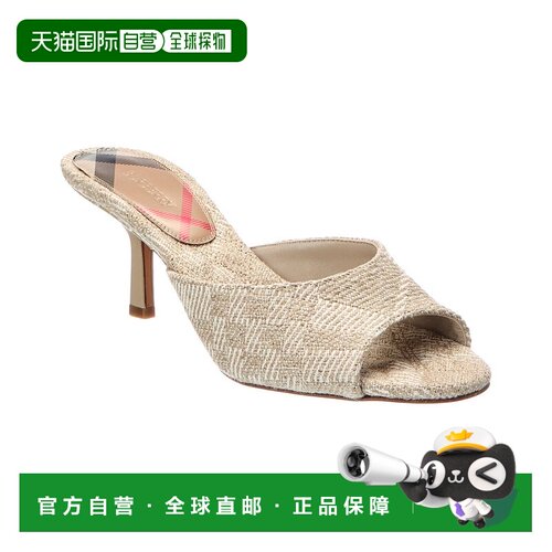 自营Burberry Mews Low 65帆布凉鞋-米色 美国奥莱直发高跟