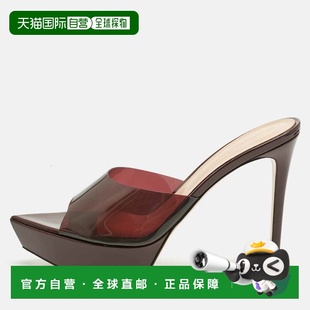 自营Gianvito Rossi Burgundy Pvc Betty Platform Mules - burgu
