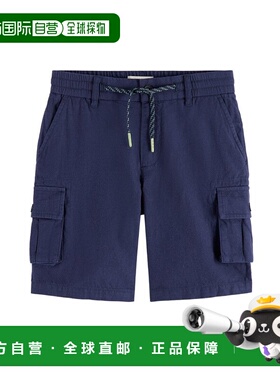 自营Scotch & Soda Garment-Dyed Cargo Short - blue 美国奥莱直