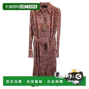 红色 自营Etro 红色粘胶纤维 连衣裙 美国奥 Paisley印花Midi衬衫