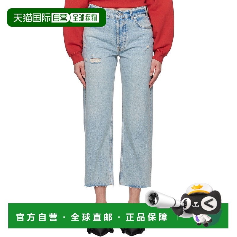 1h可退 香港直邮潮奢 ANINE BING 女士 蓝色 Gavin 牛仔裤 A06111