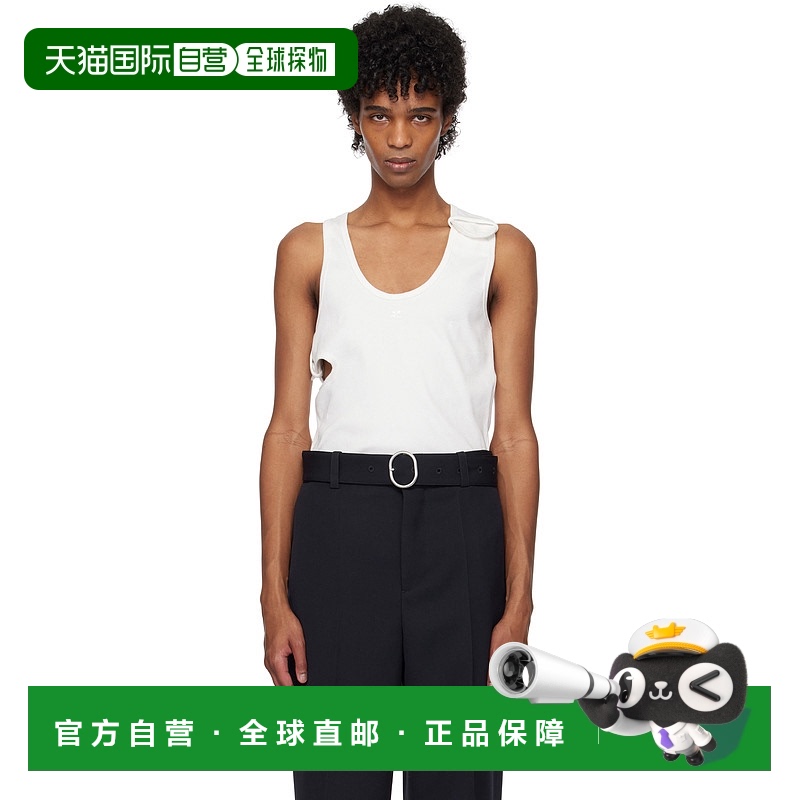 1h可退 香港直邮潮奢 Courreges 男士 白色 90's Rib Cut Out 背