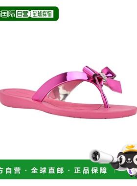 自营Guess Tutu Sandals Womens Dark Pink Bow Rhinestone Round