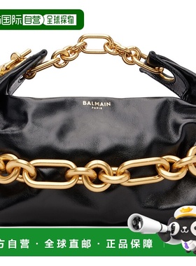 1h可退 香港直邮潮奢 Balmain 巴尔曼 女士 黑色迷你 Sync 手提包