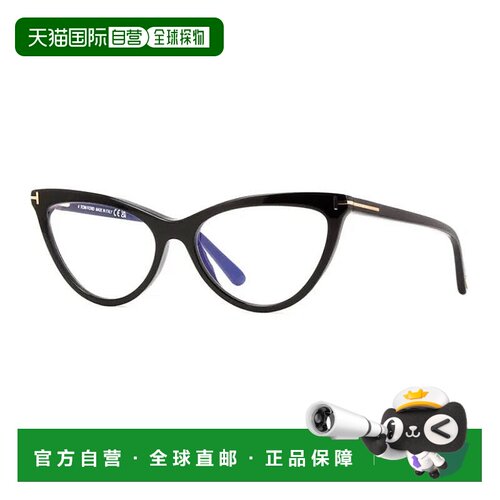 自营Tom Ford Eyeglasses Cat Eye Full Rim, Shiny Black Frame