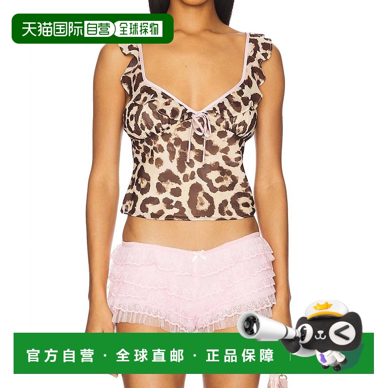 自营 nia一 顶 在 豹 - 豹 美国奥莱直发性感豹纹吊带背心