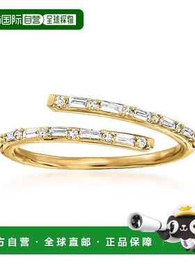 自营 14 克拉黄金 Ross-Simons 钻石旁路戒指 - 白色 美国奥莱直