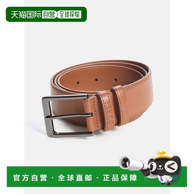 自营guessTheo Faux-Leather Belt - brown 美国奥莱直发皮带