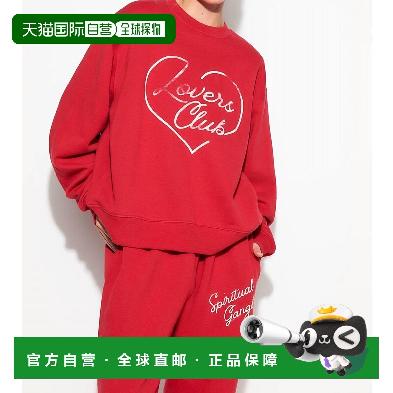 自营 spiritual gangsterLovers La Brea红色圆领运动衫 美国奥莱