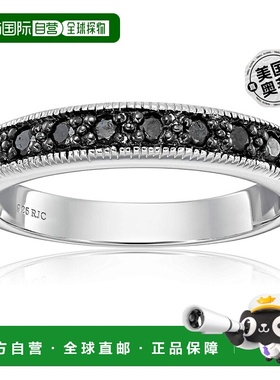自营 vir jewels1/4 克拉黑色钻石戒指结婚戒指带锯状纹 0.925 纯