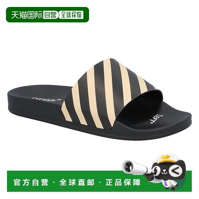 自营off-whiteSliders 'Diagonal Stripe - Black Beige' - black