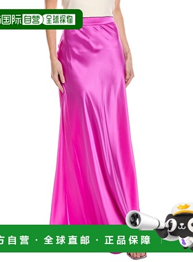 自营L'AGENCE Ryker Waistband Silk Bias Skirt - purple 美国奥