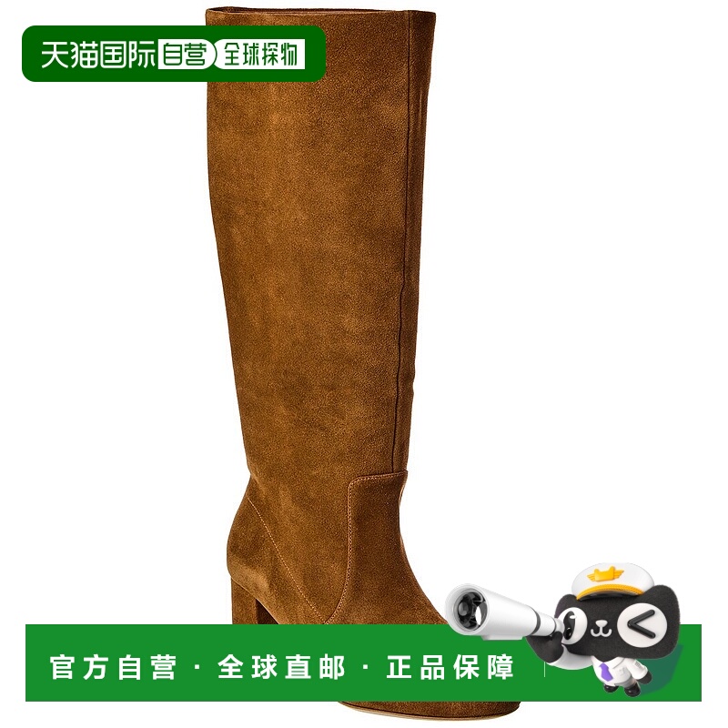 自营 L'AGENCE Ines Slouch小牛绒面靴-棕褐色 女靴美国直发奥莱