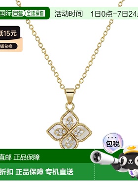 自营 adornia14k 镀金文艺复兴花朵水晶白贝母项链 - 白色 美国奥