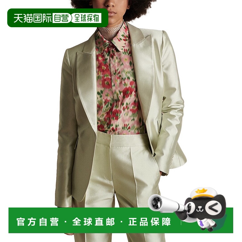 自营 Adam Lippes单排扣丝绸运动夹克-开心果 美国奥莱直发
