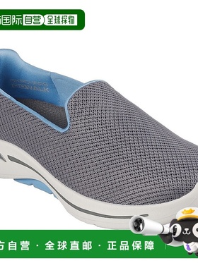 自营Skechers Go Walk Arch Fit Grateful 124401-GYBL女式灰色休