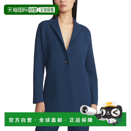 自营Lafayette 148 New York Plus Knit Blazer - blue 美国奥莱