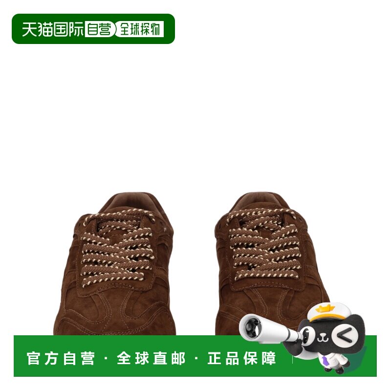 自营ashRich Brown麂皮钻石拼接运动鞋-棕色 美国奥莱直发